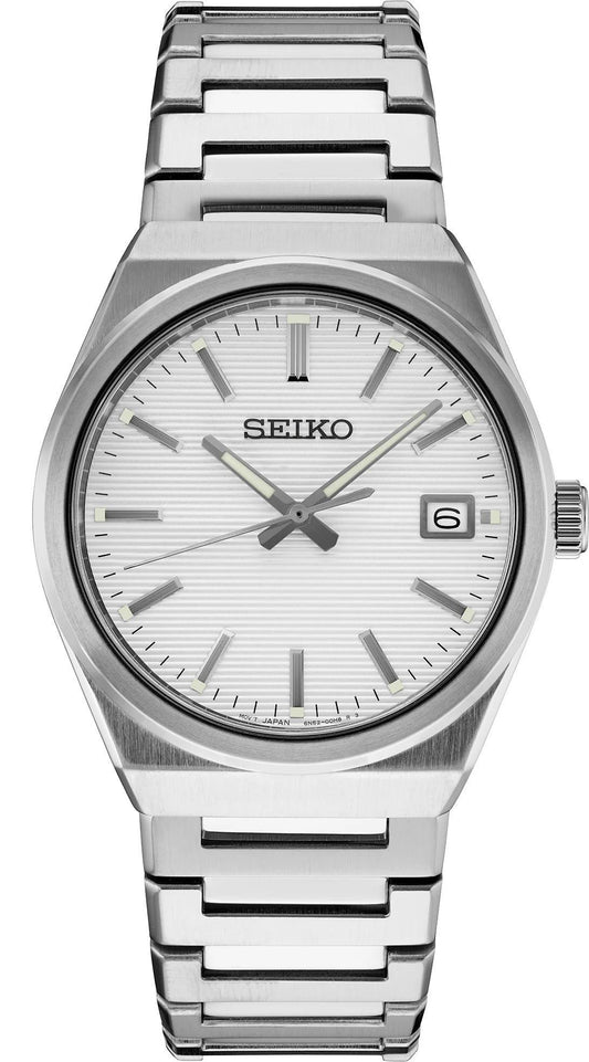 Seiko Essentials Quartz silver Tone Men Watch SUR553