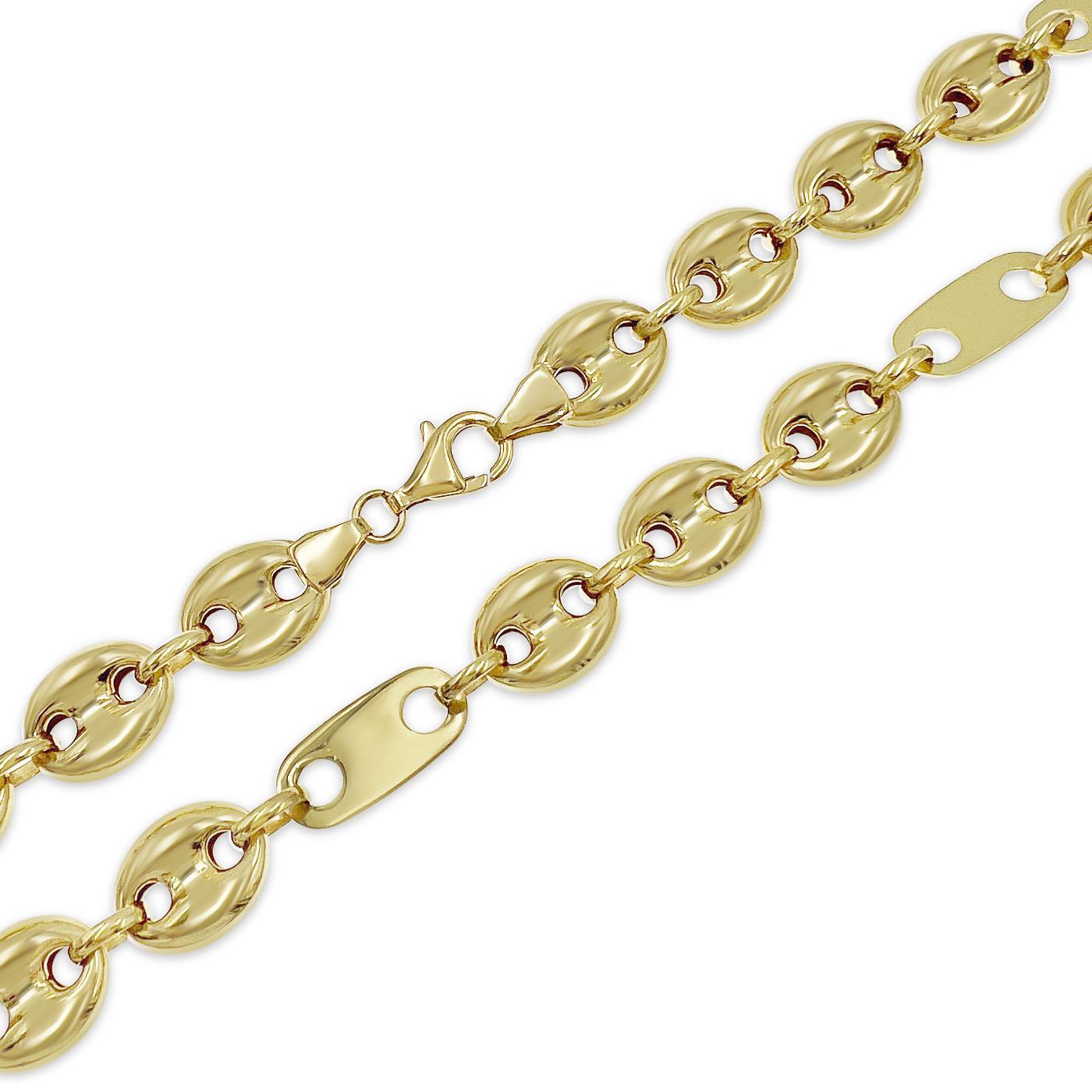 14k Gold Mariner Anchor Link Necklace 11mm 22"