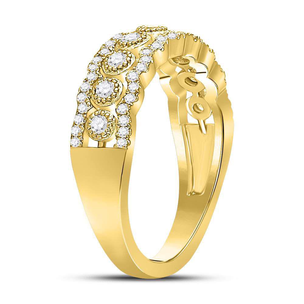 0.35ctw Diamond Bridal Wedding Womens Band Ring 10k Yellow Gold