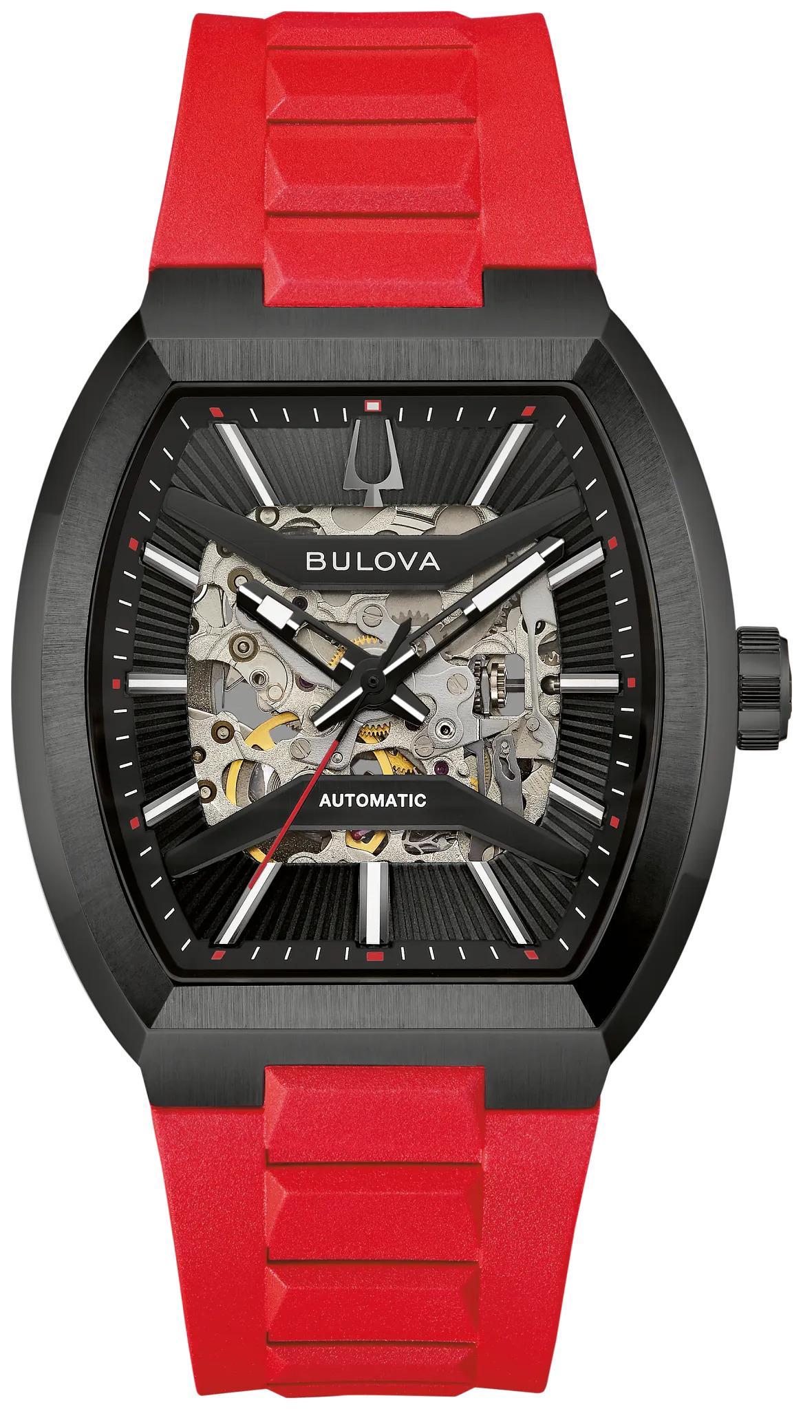 Bulova Maquina Full Sceleton Black Dial Mens Automatic Watch 98A341
