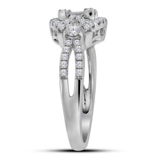 0.80ctw Diamond Engagement Ring 18K White Gold