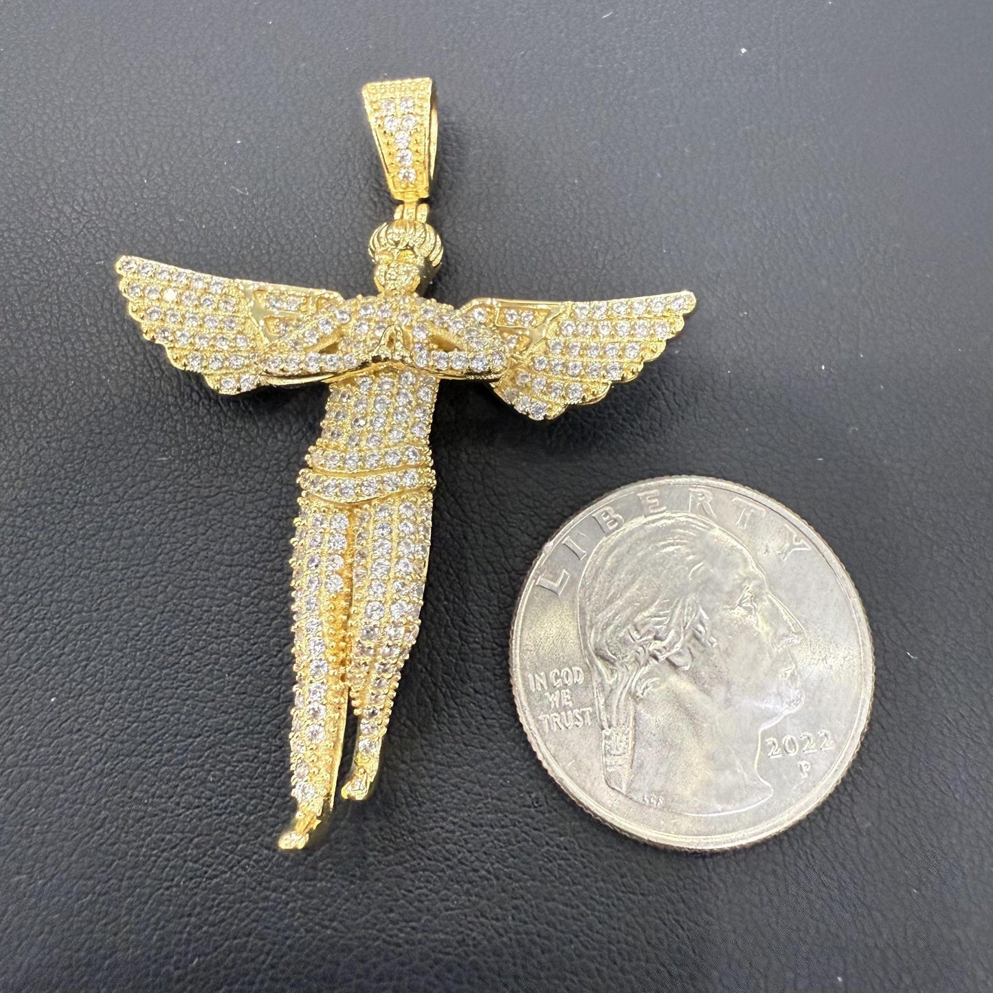 Angel Pendant Charm 925 Sterling Silver Gold Plated