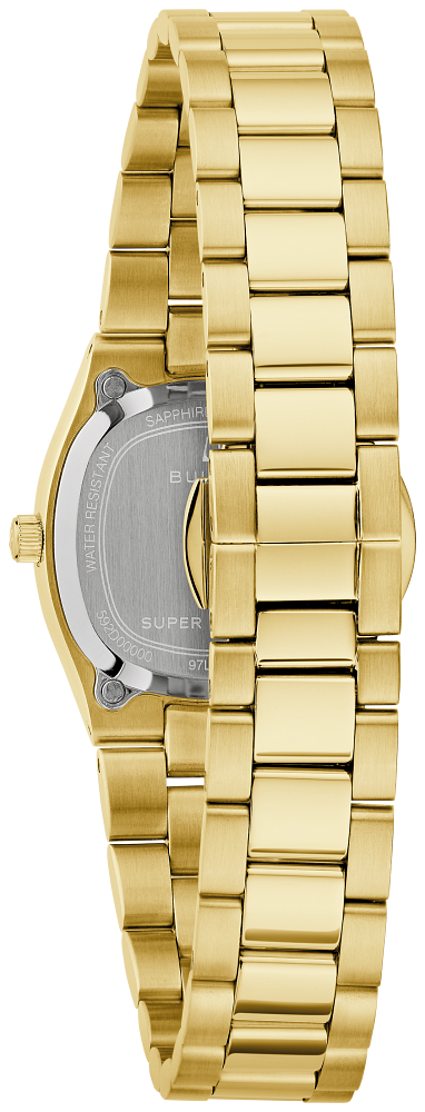 Bulova Super Seville Mini Gold Tone Silver Dial Womens Watch 97L189