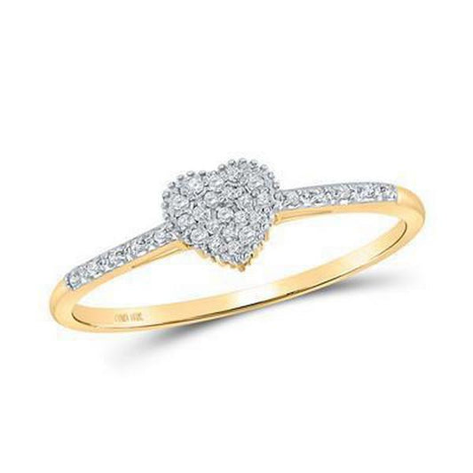 1/20ctw Diamond Heart Promise Ring 10k Yellow Gold