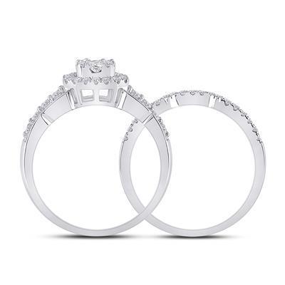 1cttw Diamond Baguette Bridal Wedding Ring Set 14k White Gold 155009