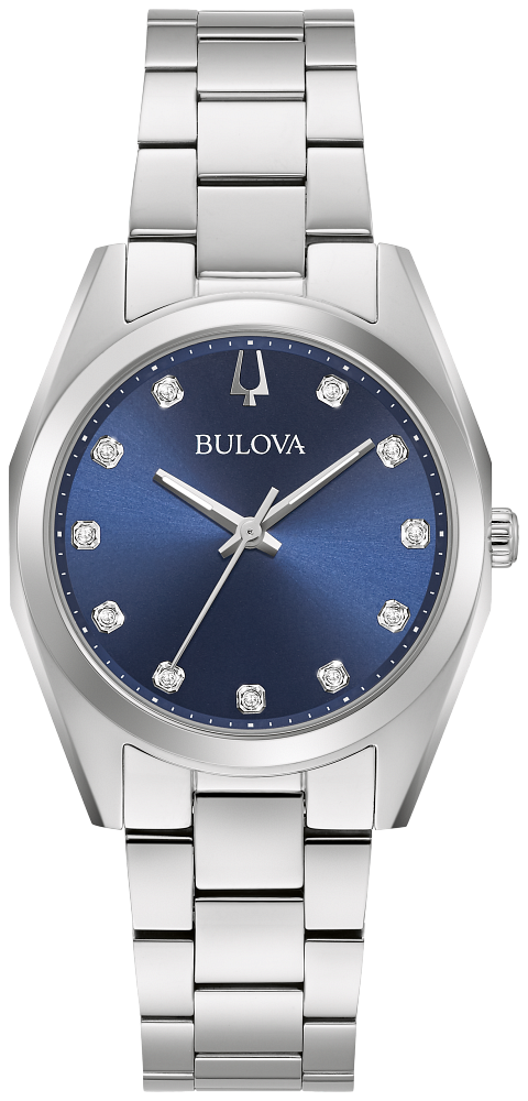 Bulova Surveyor Diamond Blue Dial Ladies Watch 96P229