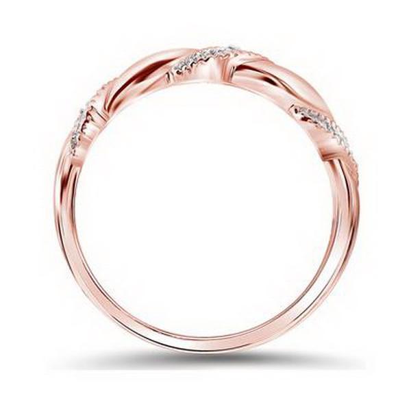 Diamond Band Ring 14k Rose Gold Crossover