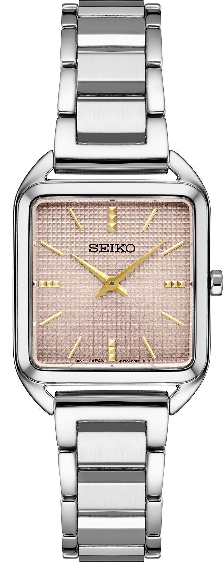 Seiko Essentials Pink Dial Ladies Square Watch SWR077