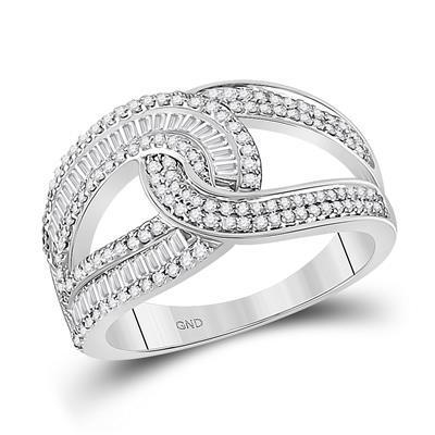 3/4ctw Diamond Intertwined 14k White Gold Ring