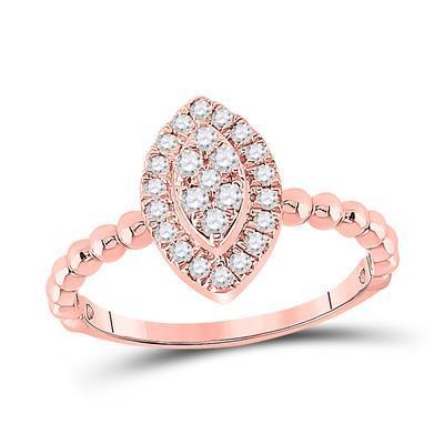 10k Rose Gold Engagement Diamond Ring Oval 1/3cttw