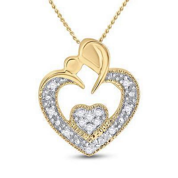 Diamond Heart 0.03ctw Pendant 10k Yellow Gold