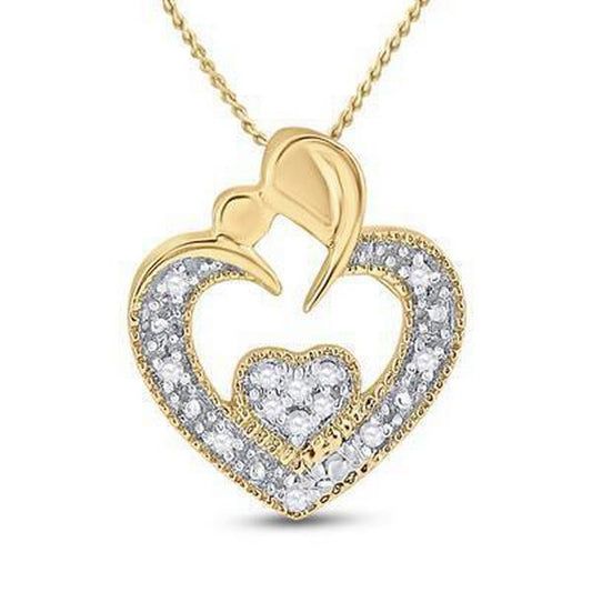 Diamond Heart 0.03ctw Pendant 10k Yellow Gold