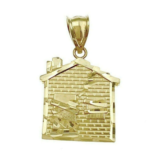 10k Yellow Gold Trap House Charm 1.4"