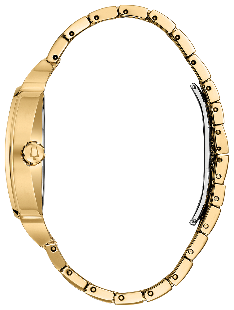 Bulova Phantom Crystals Gold Tone Diamond Mens Watch 98B323