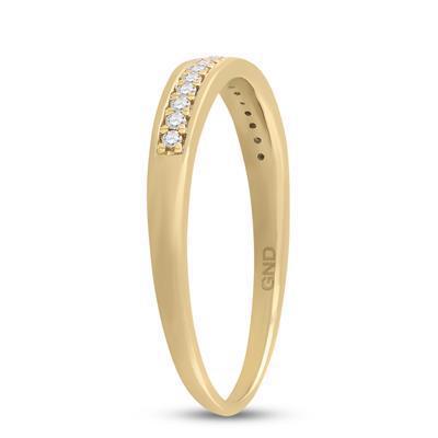 Diamond Ring Wedding Band 10K Yellow Gold 1/10cttw