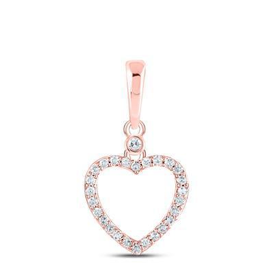 1/12ctw Diamond Heart Pendant 10k Rose Gold