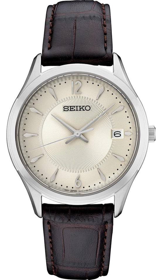 Seiko Essentials Collection Ivory Dial Mens Watch SUR421