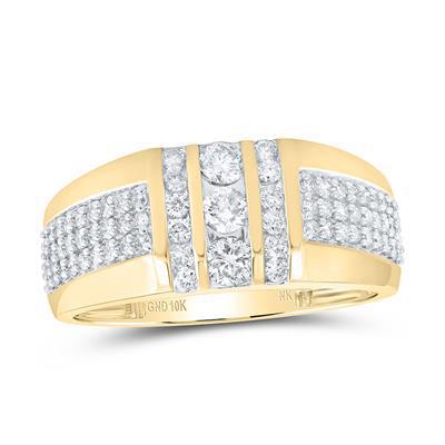 10k Yellow Gold Men's Diamond Band 1.00ctw