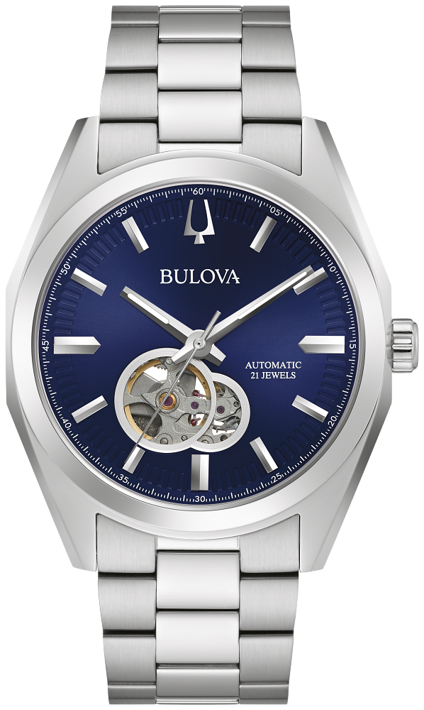 Bulova Surveyor Automatic Blue Dial Mens Watch 96A275