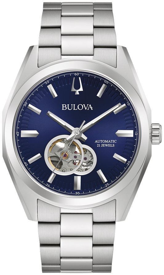 Bulova Surveyor Automatic Blue Dial Mens Watch 96A275