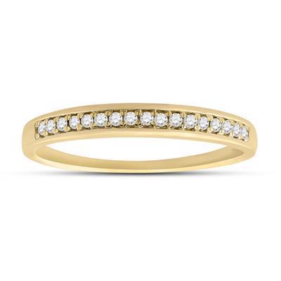 Diamond Ring Wedding Band 10K Yellow Gold 1/10cttw