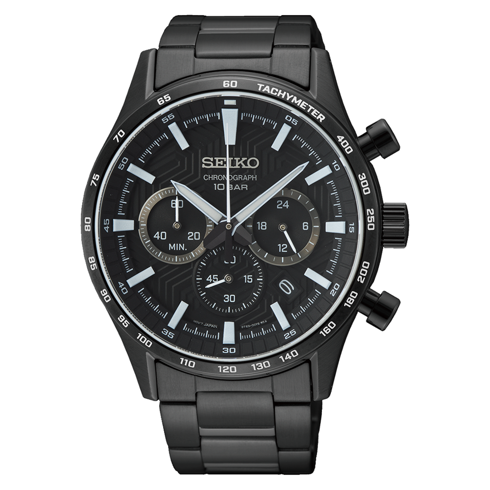 Seiko Black Essentials Chronograph Men's Watch SSB415