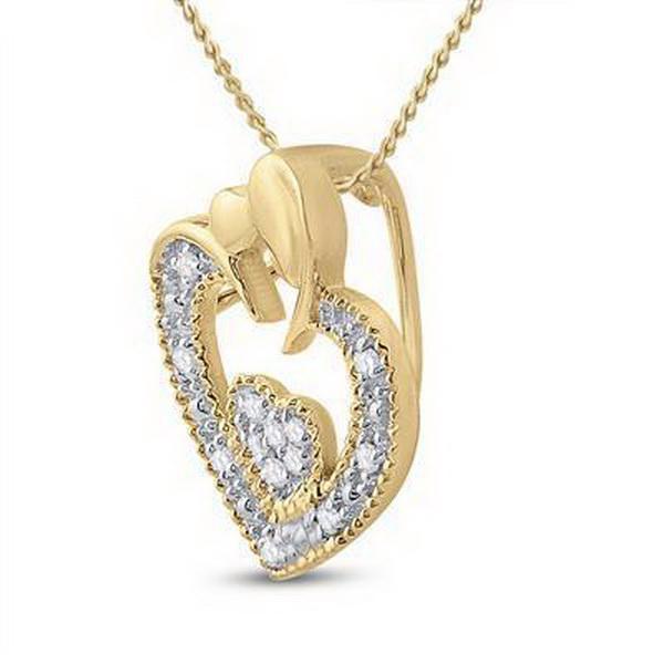 Diamond Heart 0.03ctw Pendant 10k Yellow Gold