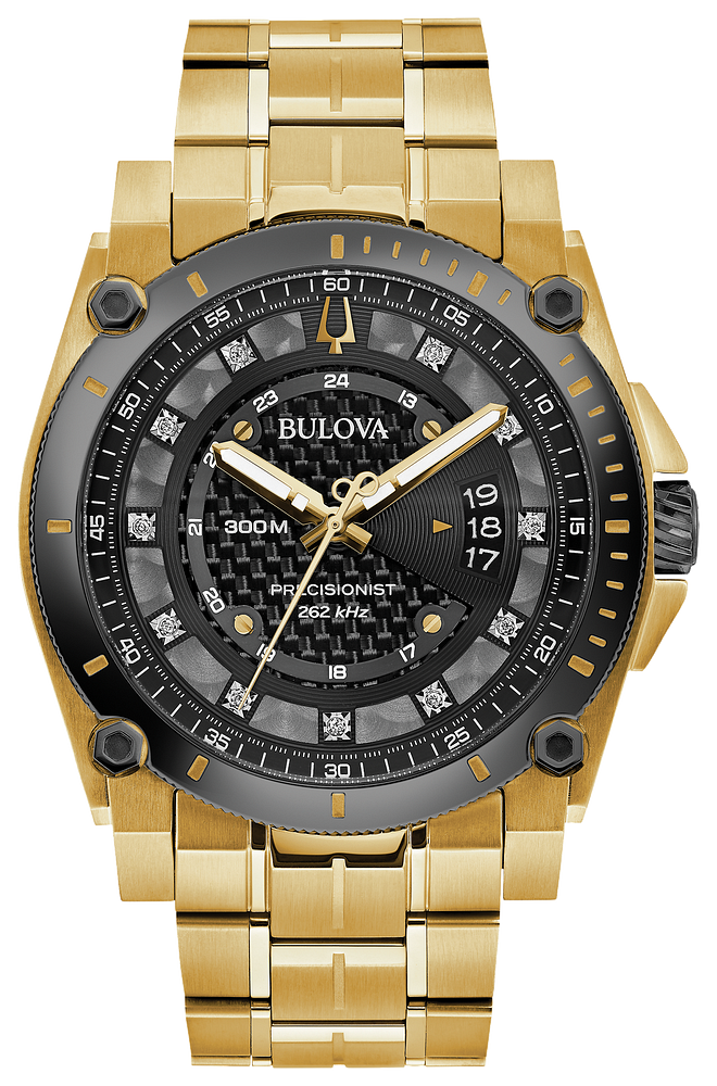 Bulova Icon Precisionist Gold Tone Men Watch 98D156