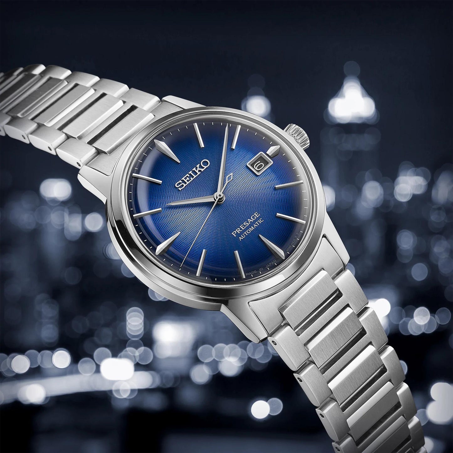 Seiko Presage Cocktail Time Automatic Men's Blue Dial Watch SRPJ13