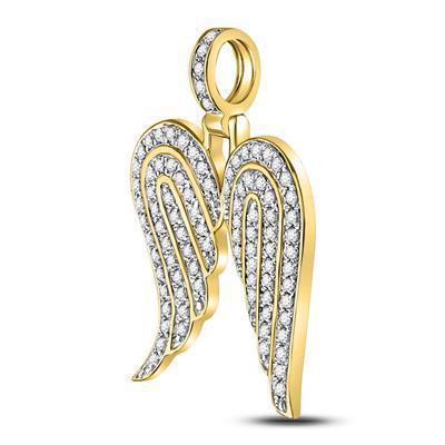 1/2cttw Diamond Wings Pendant 10k Yellow Gold