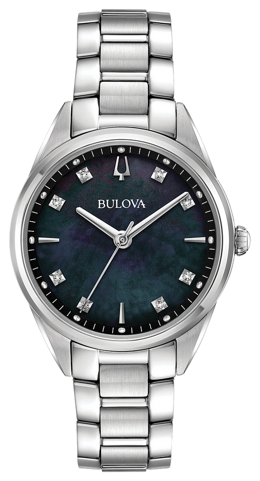 Bulova Ladies Sutton Diamond Mother of Pearl Dial Watch 96P198