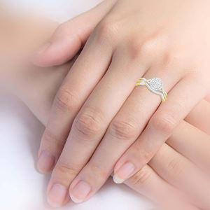 10k Yellow Gold Wedding Diamond Bridal Ring Set 0.25cttw