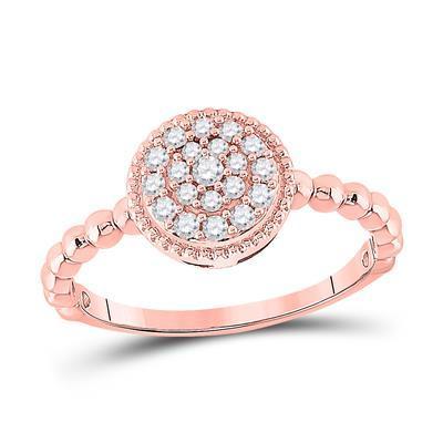 Engagement Diamond Ring Cluster Circle 10k Rose Gold 3/8cttw