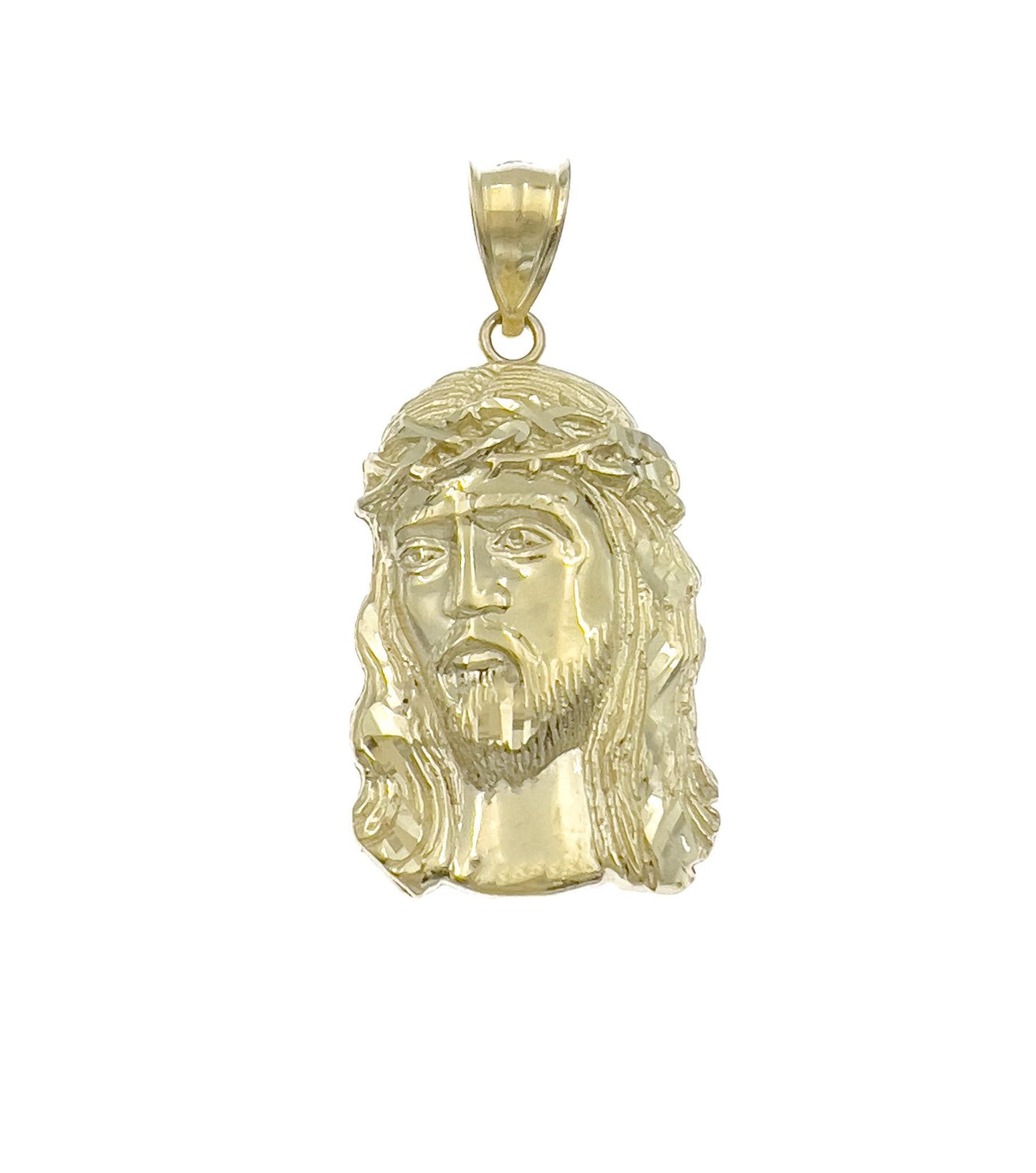 10k Gold Jesus Head Pendant