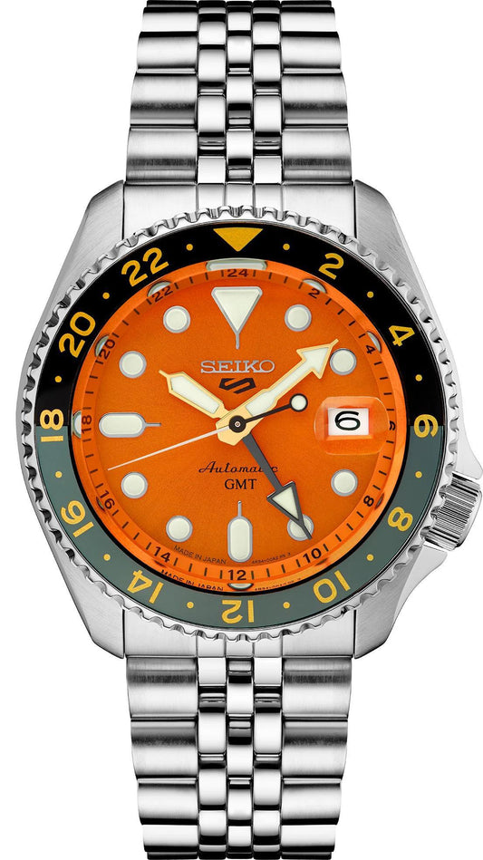 Seiko 5 Sports SKX GMT Series Orange Dial Men's Watch SSK005