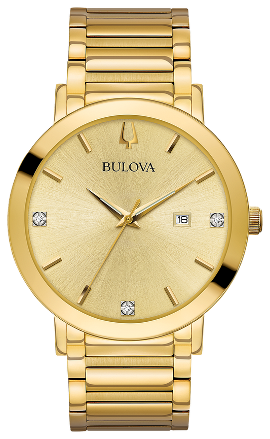 Bulova Futuro Gold Tone Diamond Men Watch 97D115