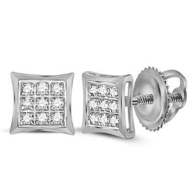 Screw Back Diamond Earrings Stud 925 Sterling Silver
