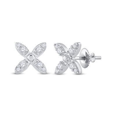 1/4ctw Diamond X Stud Earrings 14k White Gold 65720