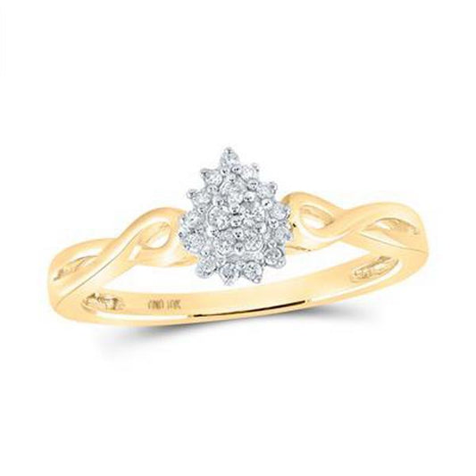 Diamond Teardrop Ring 10k Yellow Gold