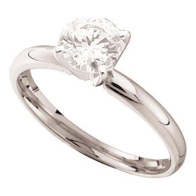 Diamond Solitaire  Bridal Engagement Ring 14k White Gold 1/4ctw