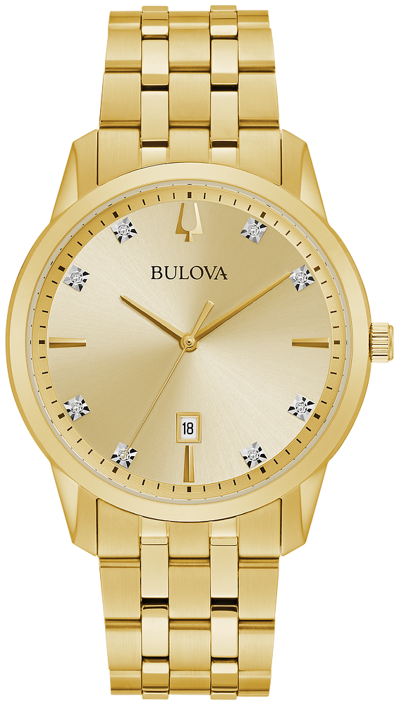 Bulova Sutton Gold Tone Men Diamond Men Watch 97D123